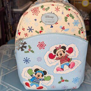 NEW! Disney Mickey & Minnie Snow Angels Her Universe Mini Backpack